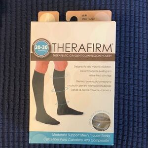 Therafirm-NWT-Men’s Theraputic Gradient Compression Trouser Socks-Khaki-Sz M